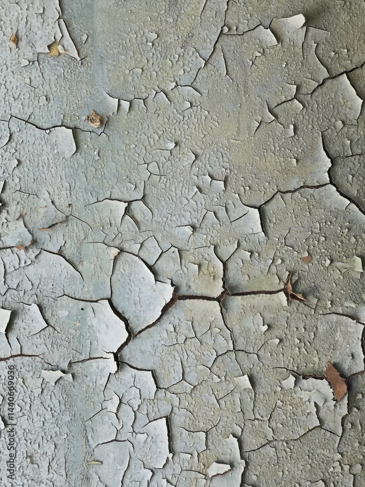Poster high res macro of cracked dried paint creating network of lines aging material