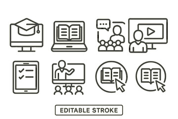 Digital learning tools for education featuring online courses and interactive discussions in various formats