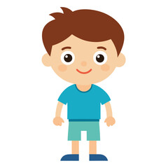Cartoon boy vector illustration of a happy and playful young character