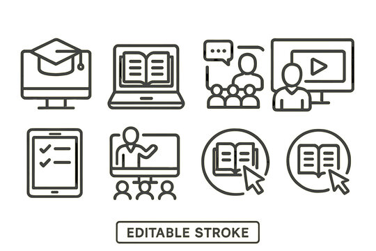 Digital learning tools for education featuring online courses and interactive discussions in various formats