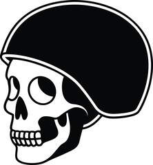 skull skateboard helmet silhouette 