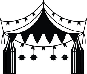 silhouette of waisak celebration decoration (3).eps