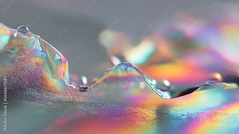 Poster abstract iridescent bubbles: a close-up view of iridescent bubbles, showcasing the captivating inter