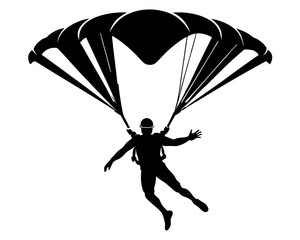 Skydiving Vector Illustration | Skydiver Silhouette SVG Design for Adventure Crafts