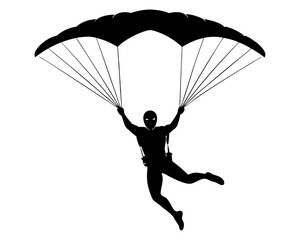 Skydiving Vector Illustration | Skydiver Silhouette SVG Design for Adventure Crafts