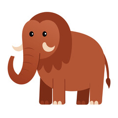 Fototapeta premium Isolated cartoon woolly mammoth illustration with simple and clean design on white background