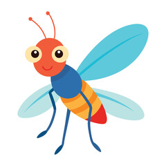 Cartoon fly vector illustration cute insect design for children