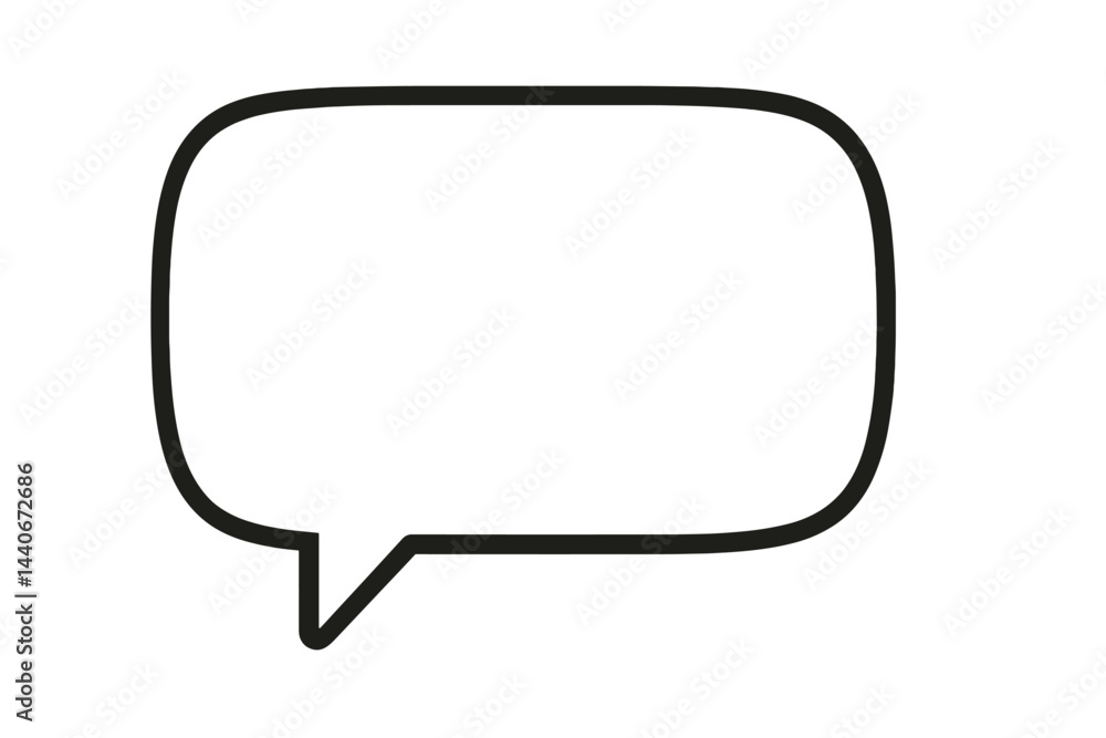 Poster empty speech bubble representing conversation, dialogue, and communication without specific content 