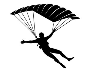 Skydiving Vector Illustration | Skydiver Silhouette SVG Design for Adventure Crafts