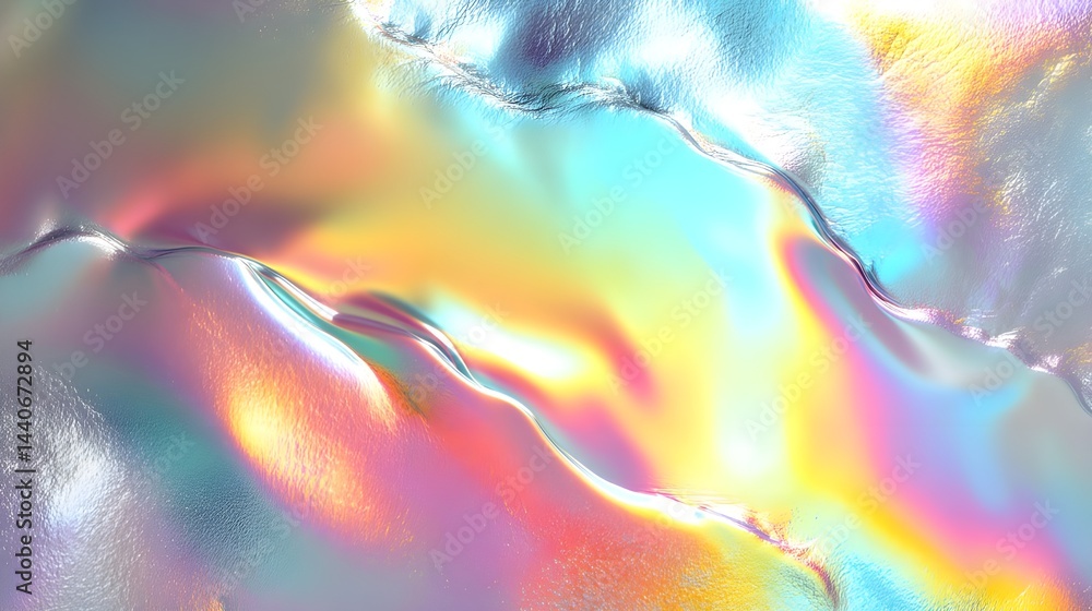 Poster abstract iridescent surface: a mesmerizing abstract composition showcasing an iridescent surface, th
