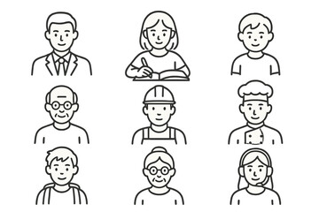 Diverse portrayal of various occupations showcasing individuals in professional and everyday settings