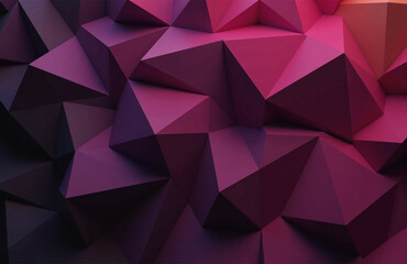 Fototapeta premium Low-poly geometric design in jewel tones with dynamic light and shadow.