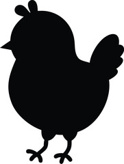 silhouette of cute chick