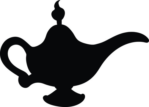 recommend clip art: silhouette of aladdin s lamp