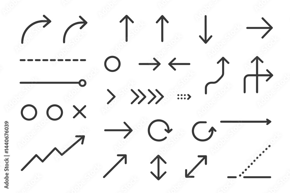 Aufkleber abstract collection of directional arrows and lines for design inspiration and visual communication