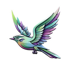 Fototapeta premium Sleek Minimalist Bird Logo with Dynamic Gradient Flight Design