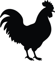 silhouette of a crowing rooster 
