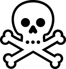 skull and crossbones icon vector