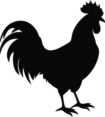 silhouette of a crowing rooster 