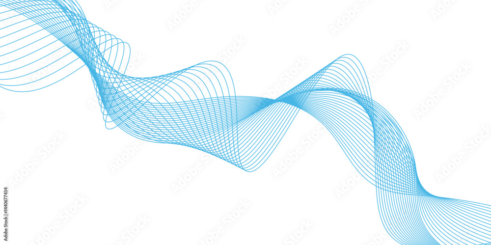 Aufkleber abstract vector line wave graphics on white background. digital frequency track equalizer. stylized 