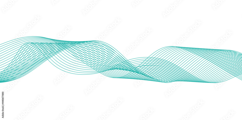 Poster abstract vector background with green wavy lines. green wave background. design element for technolo