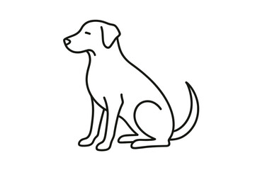 Cute sitting dog outline illustration perfect for dog lovers and artists