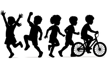 Children engaged in playful activities showcasing movement and joy during a sunny day at the park