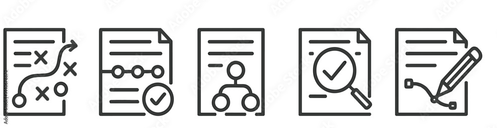 Aufkleber visual representation of strategic planning documents illustrating various project stages and elemen