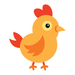 Cute cartoon chicken illustration vector graphics for kids and easter design