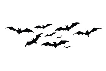 Bats Silhouettes in Various Poses
