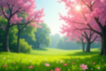 Obraz premium Abstract blurred nature scene, ideal for website backdrop, colorful, blur, digital