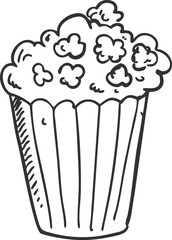 popcorn sketch silhouette