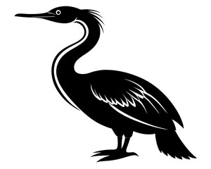 Snake Bird Vector Illustration | Snake Bird Silhouette SVG Design