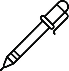 Outline icon of a vintage pen on a transparent background