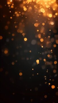 Golden bokeh on  black background with a lot of gold lights