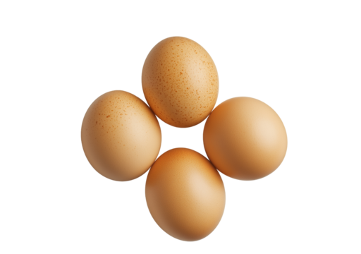 a group of 4 eggs cut out transparent background