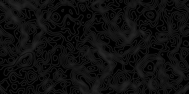 contour topographic wave nature curve geography outline technology map shape terrain black background.  
