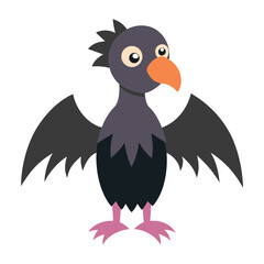 Cute cartoon condor vector illustration for kids educational material and design projects