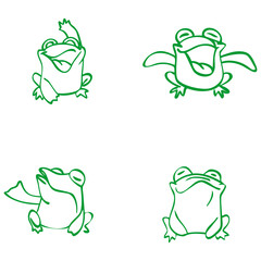 Cheerful frogs reflect joy and optimism in every movement
This logo presents frogs with poses and expressions that are truly full of joy