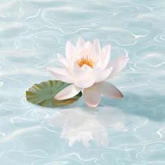 lotus on subtle water ripple pattern,