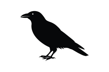Silhouette art illustration of a minimalist raven.eps