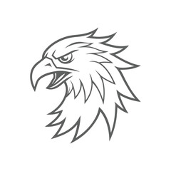 Fierce Eagle Head Line Art: Power and Precision