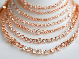 Rose gold necklaces with diamonds