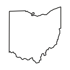 Ohio State Outline Map Vector Illustration