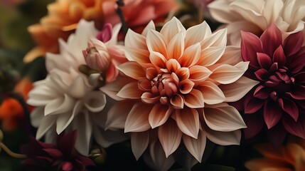 Obraz premium Beautiful Floral Style Close-Up of Natural Realistic Flowers