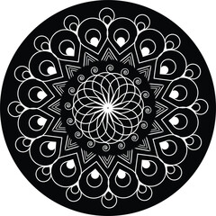 Mandala ornament illustration and mandala line drawings design 