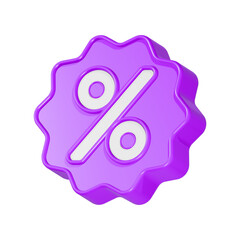 Percent badge 3d button promotion