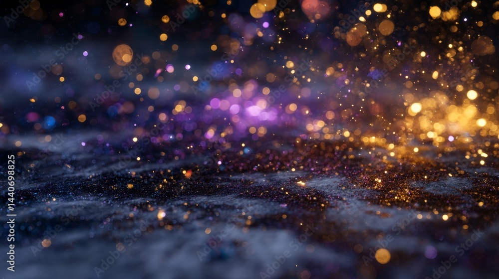 Poster sparkling abstract background with vibrant bokeh lights