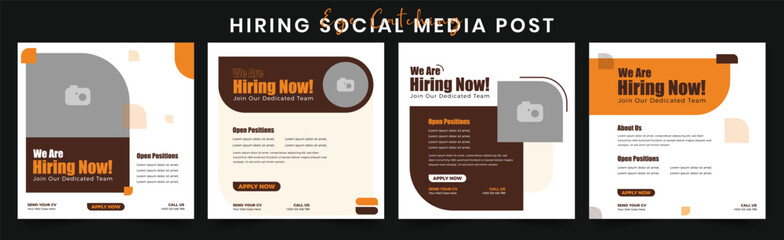 We Are Hiring Editable Social Media Post for Job Openings Recruitment and Employment Campaigns Ideal for Businesses to Advertise Career Opportunities on Instagram Facebook LinkedIn and Other Platforms