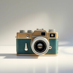 old photo camera on a white camera